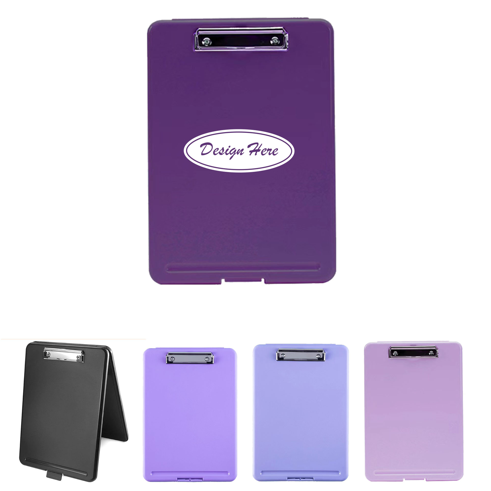 Solid Color Plastic Clipboard with Hook and File Holder Clamp 4