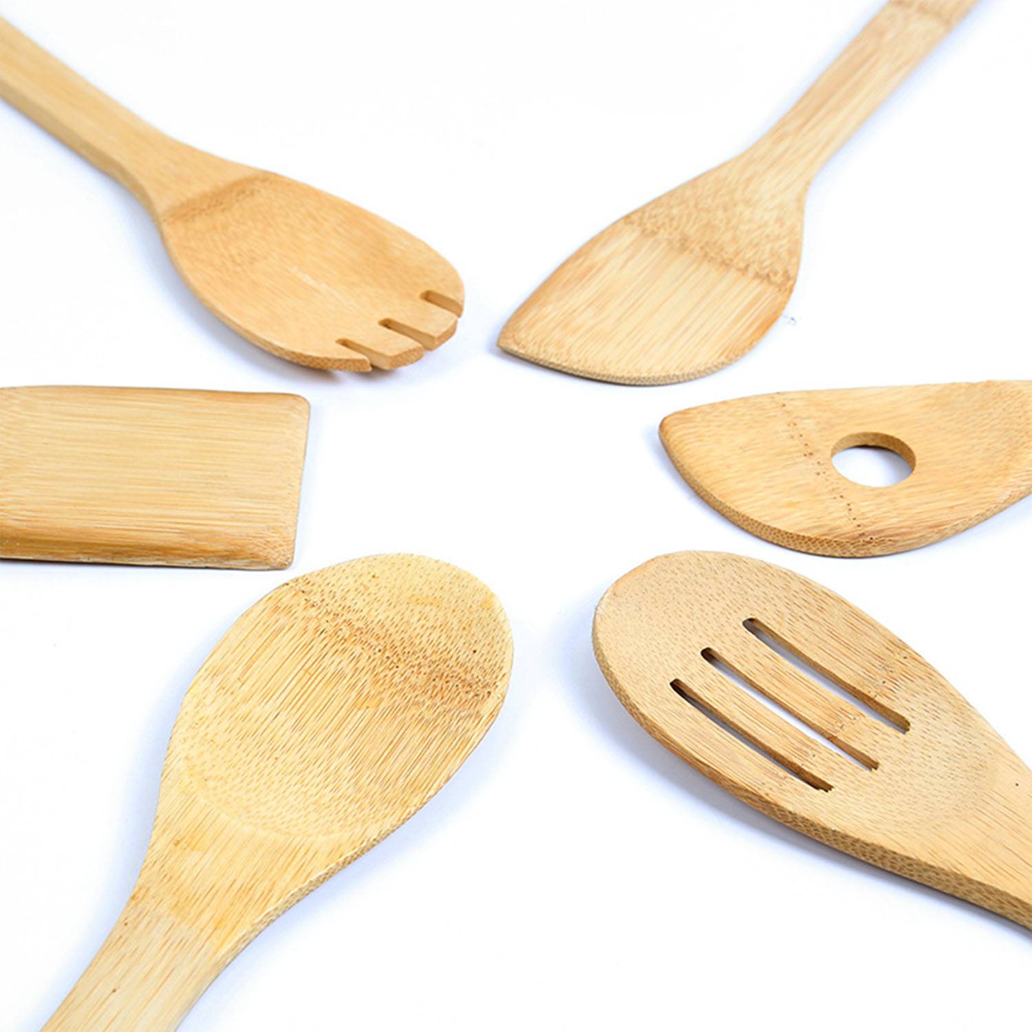 6pcs Bamboo Kitchen Utensils 6