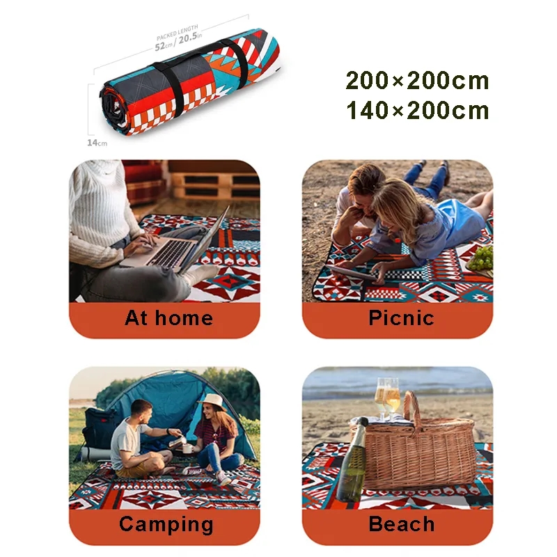 Beach Blanket Sandproof, Extra Large Picnic Mat 2