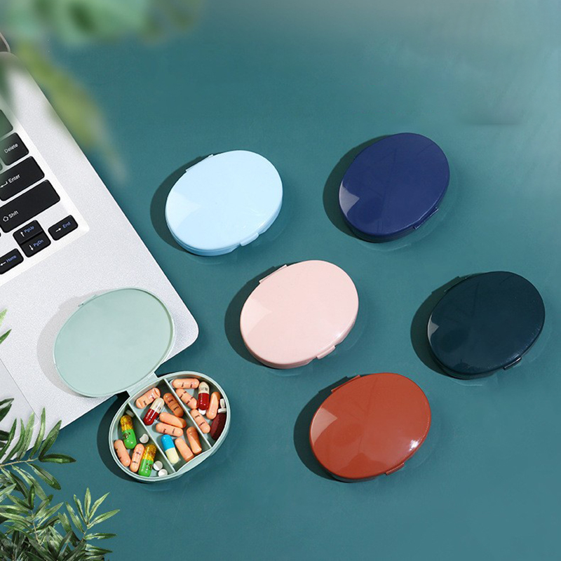 Oval 3 Compartments Portable Pill Box 2
