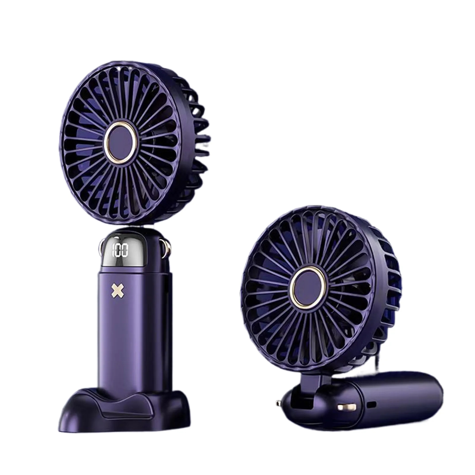 MOQ50 USB Digital Portable Folding Fan with Silent Base 4
