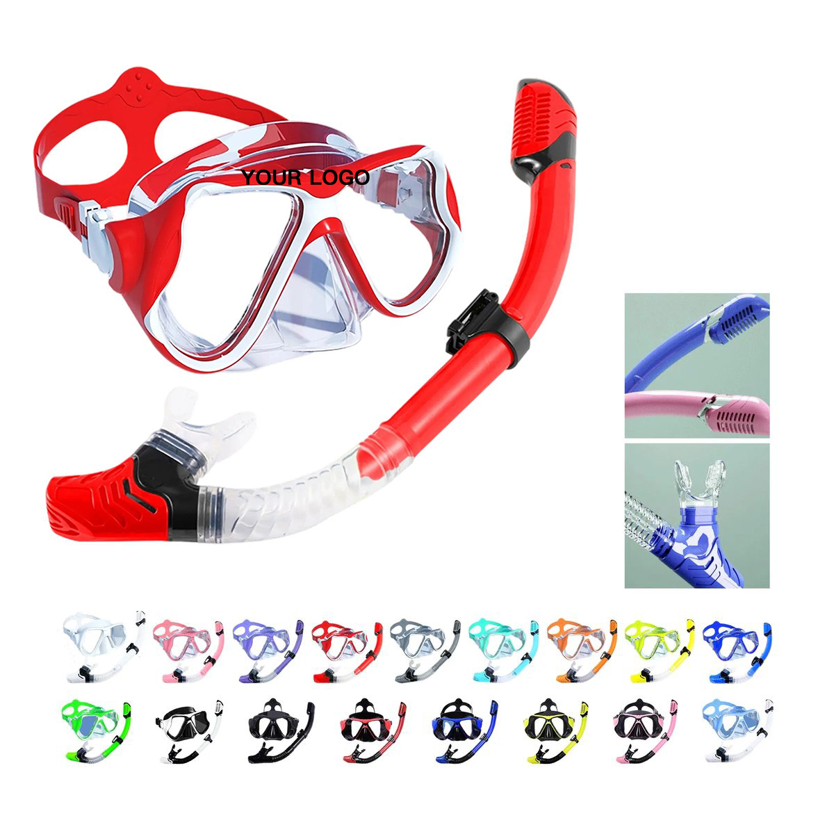 Plastic Snorkel Set with Anti Leak Mask and Purge Valve 27