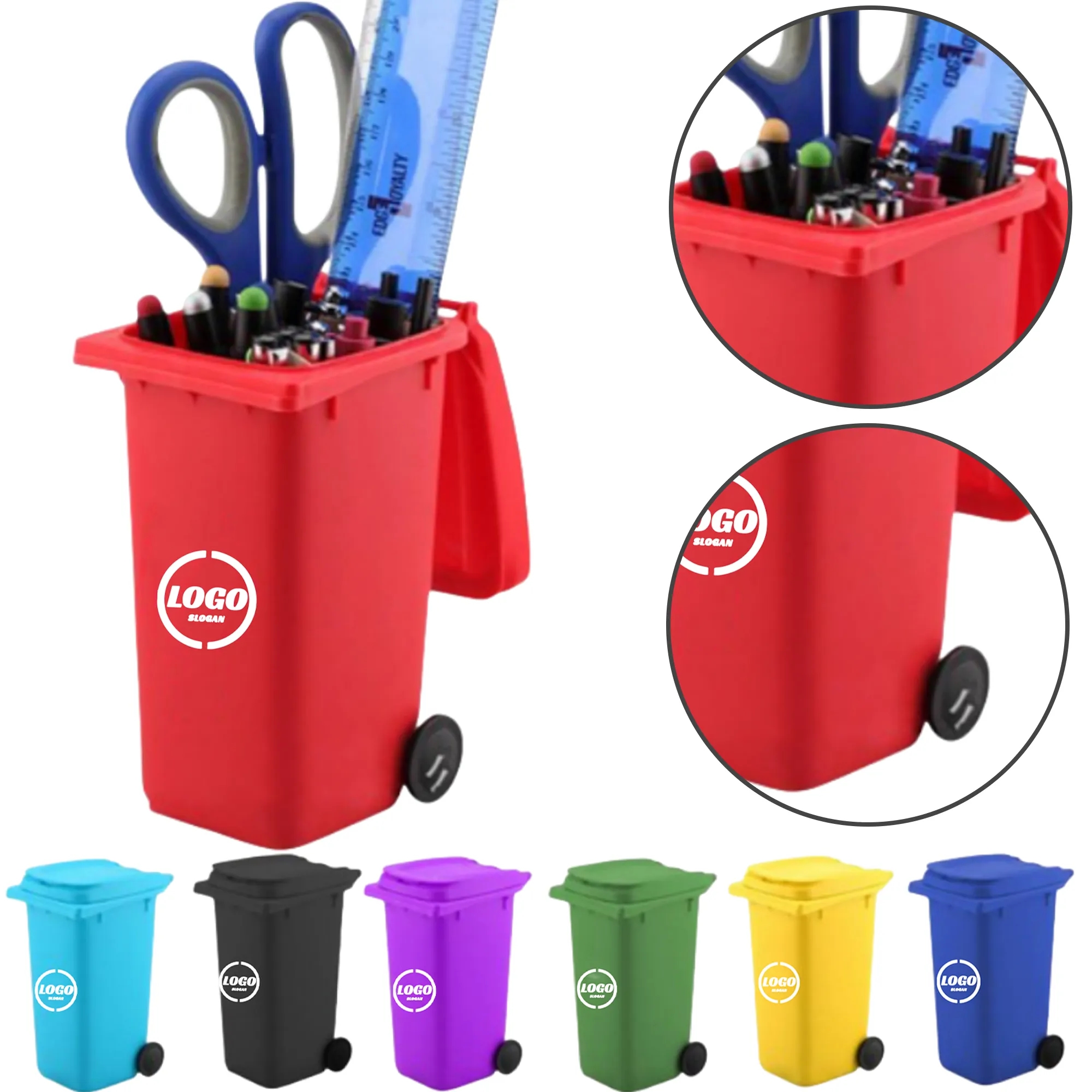 Mini Desk Garbage Bin & Pen Holder 2