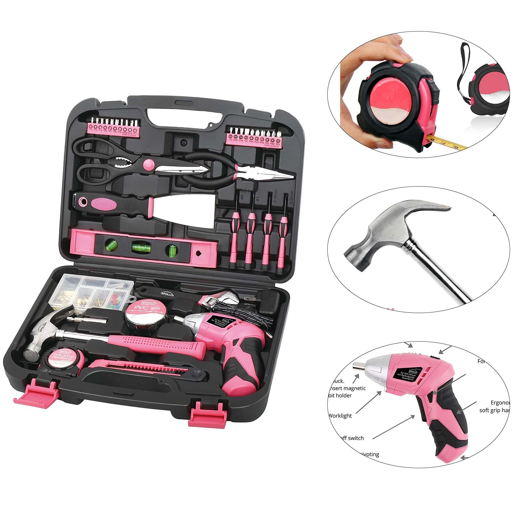 135 Piece Household Cordless Screwdriver Tool Kit 3