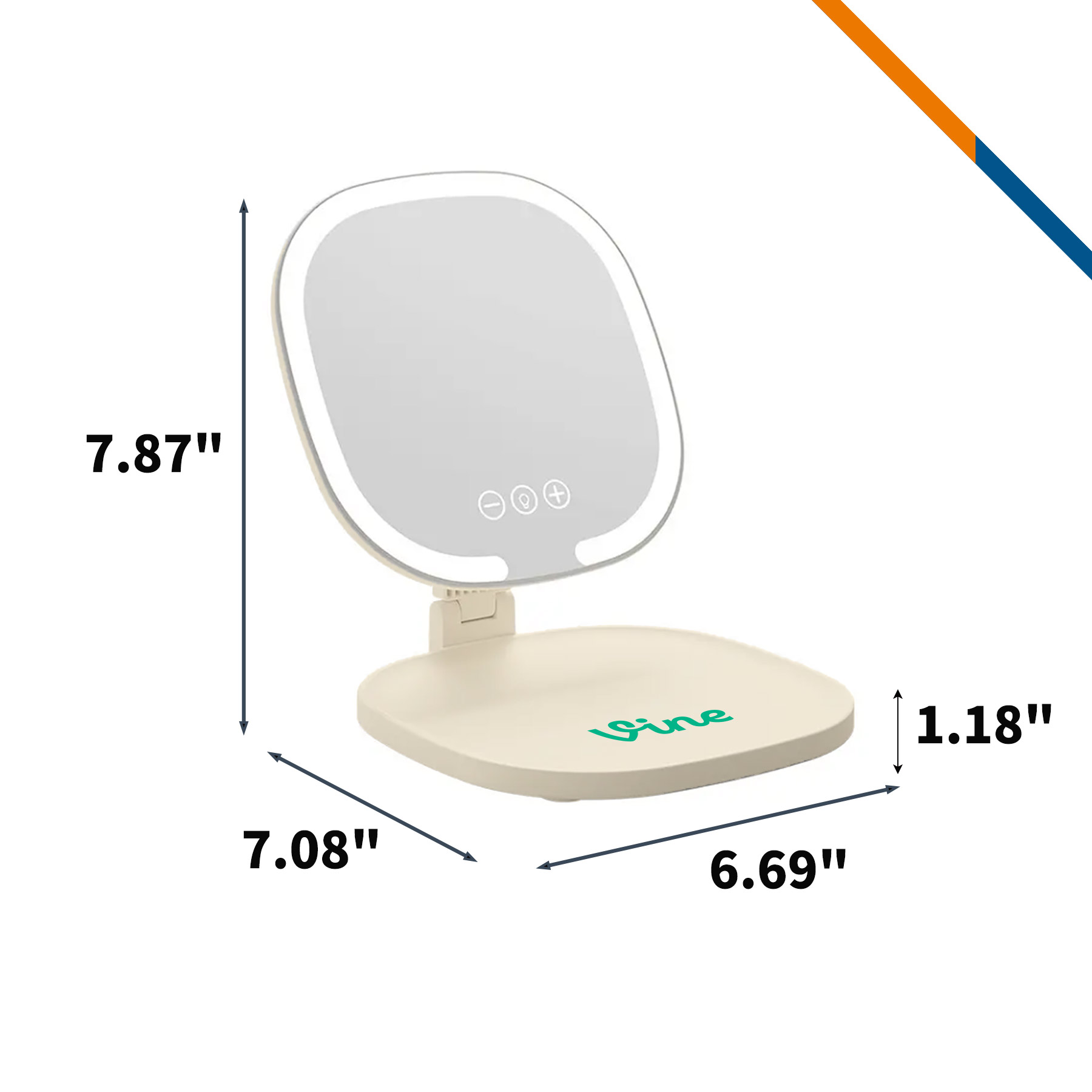 Phillis Desktop Foldable LED Makeup Mirror 3