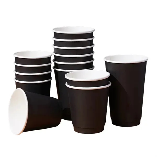 12 oz Eco-Friendly Disposable Paper Cups with Lids 5