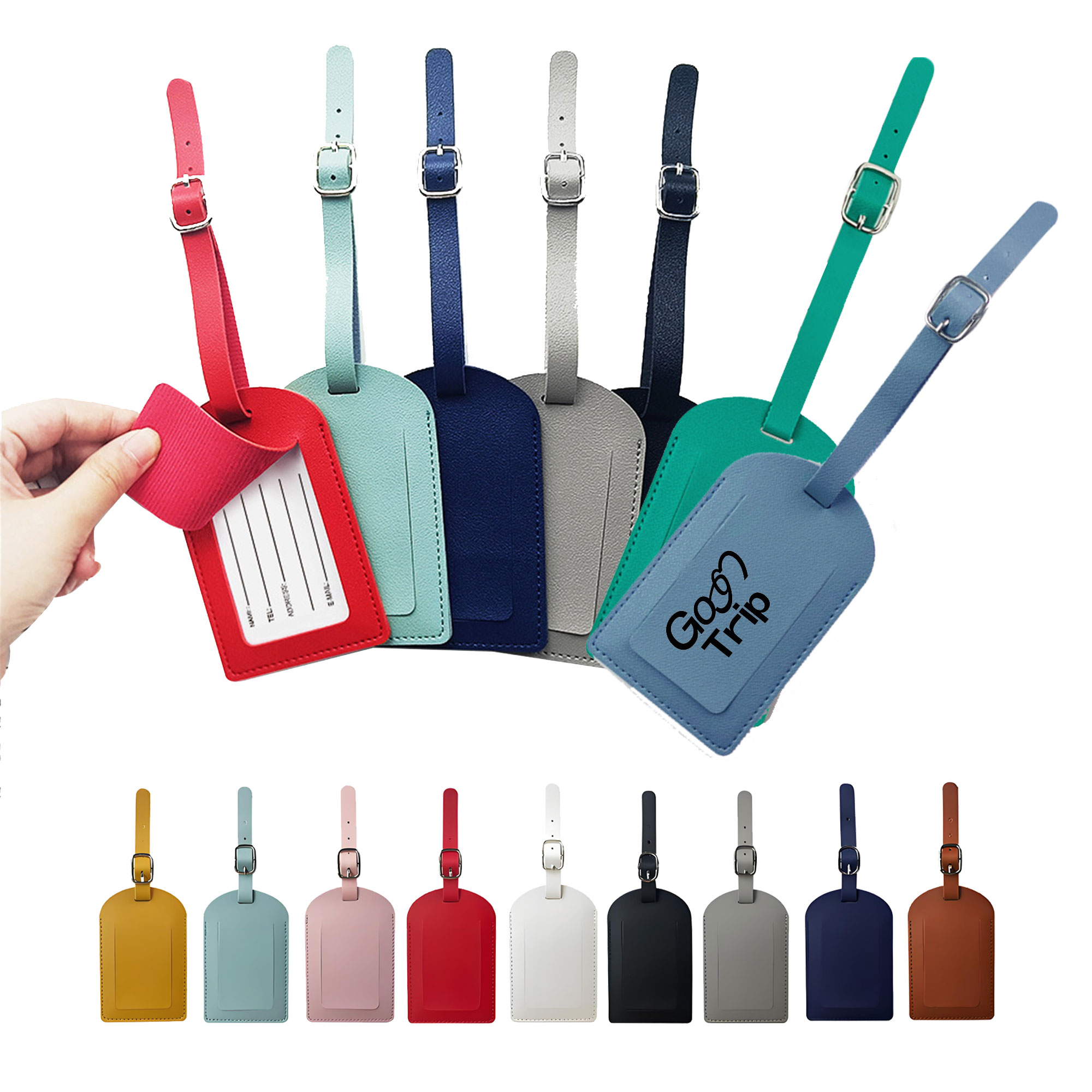 Leather Strap Printing Signature Paper Luggage Tag 2