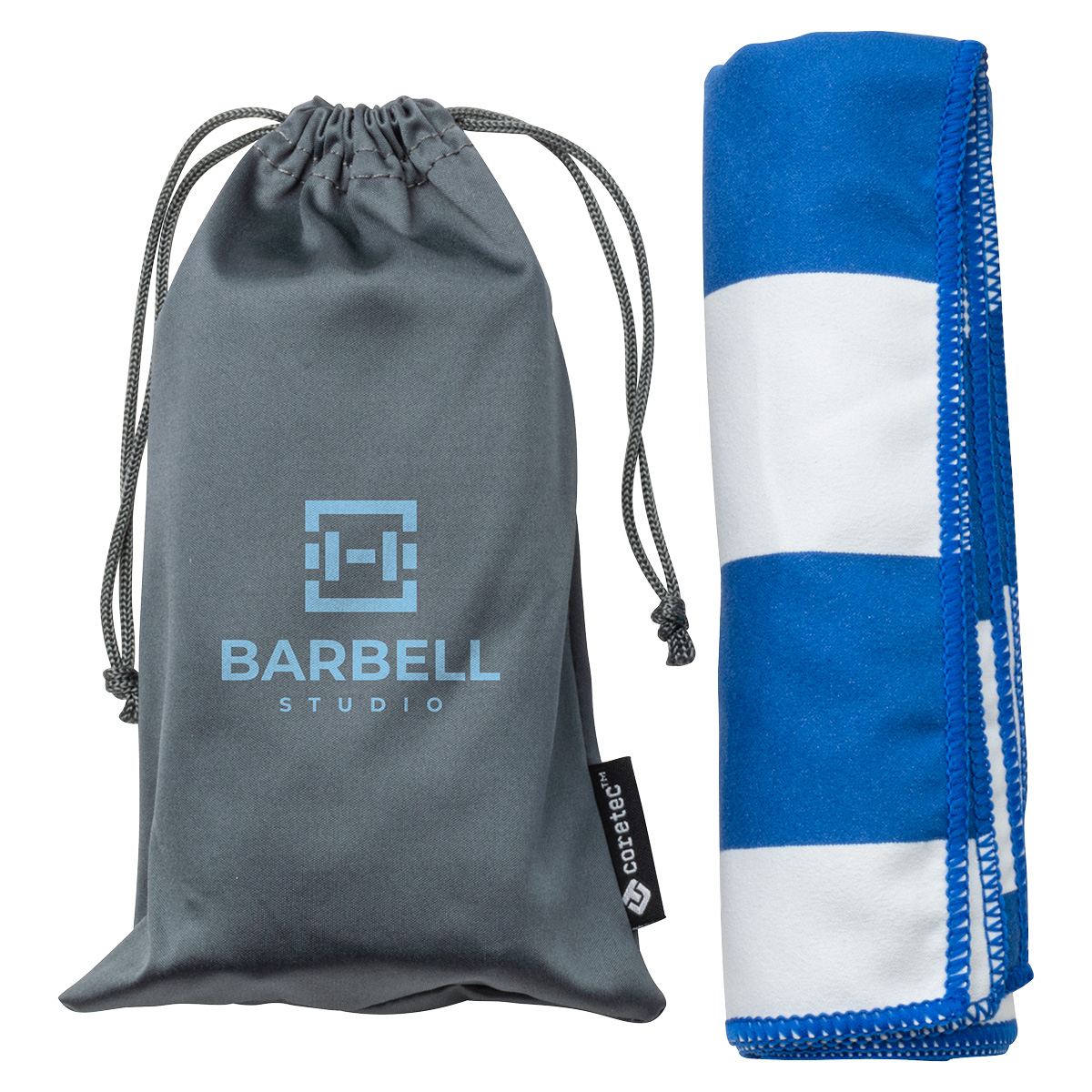 Fairway 15" x 30" Striped Microfiber Sports Towel with Carrying Pouch 5