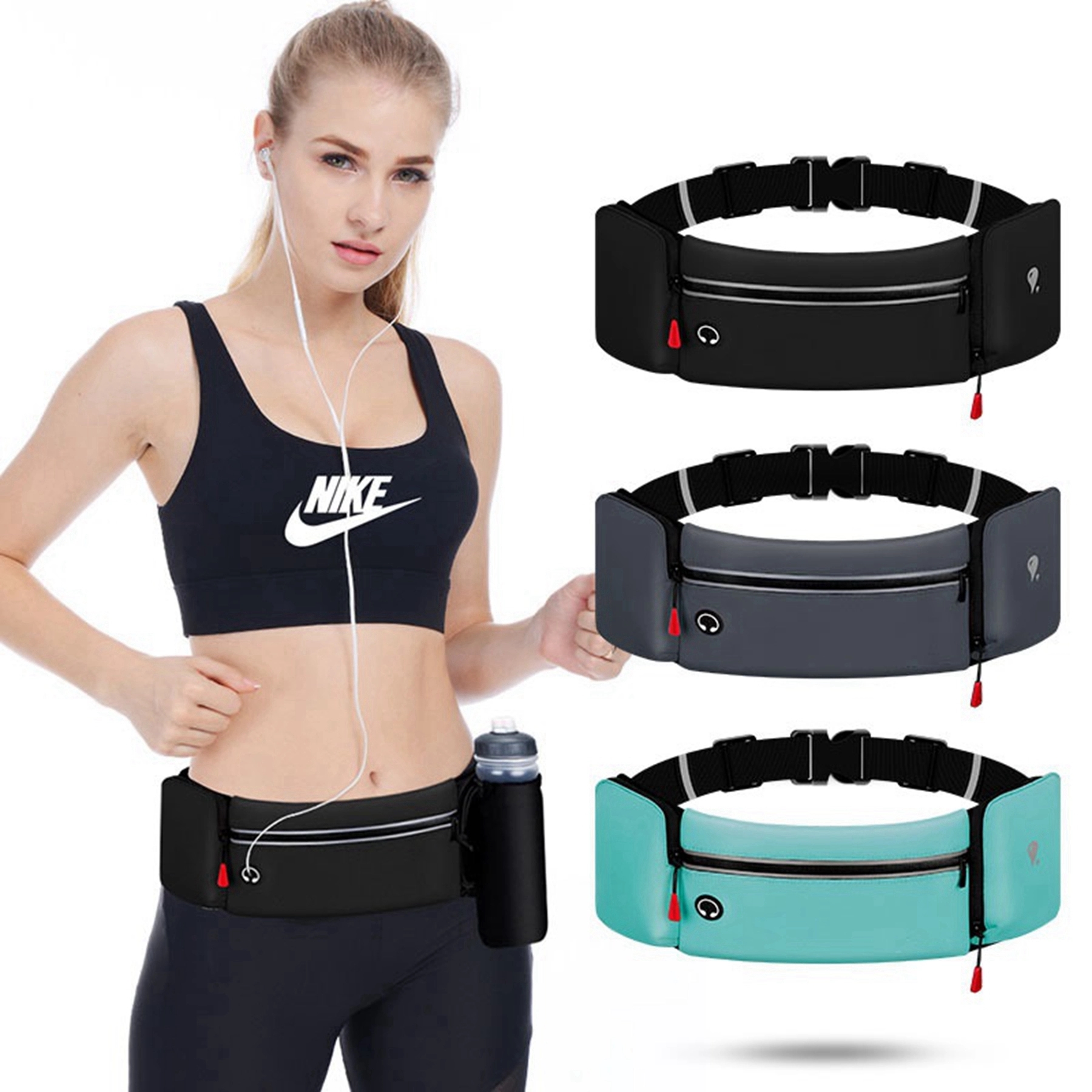 Waterproof Sport Fanny Pack With Water Bottle Holder 5