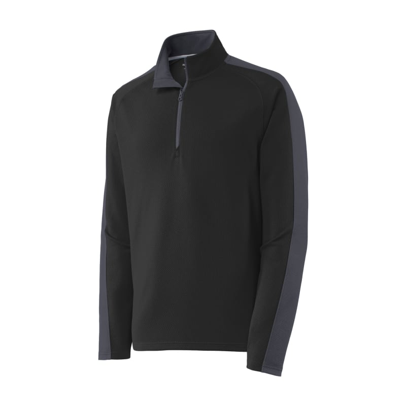 Sport-Tek Sport-Wick Textured Colorblock 1/4-Zip Pullover. 20
