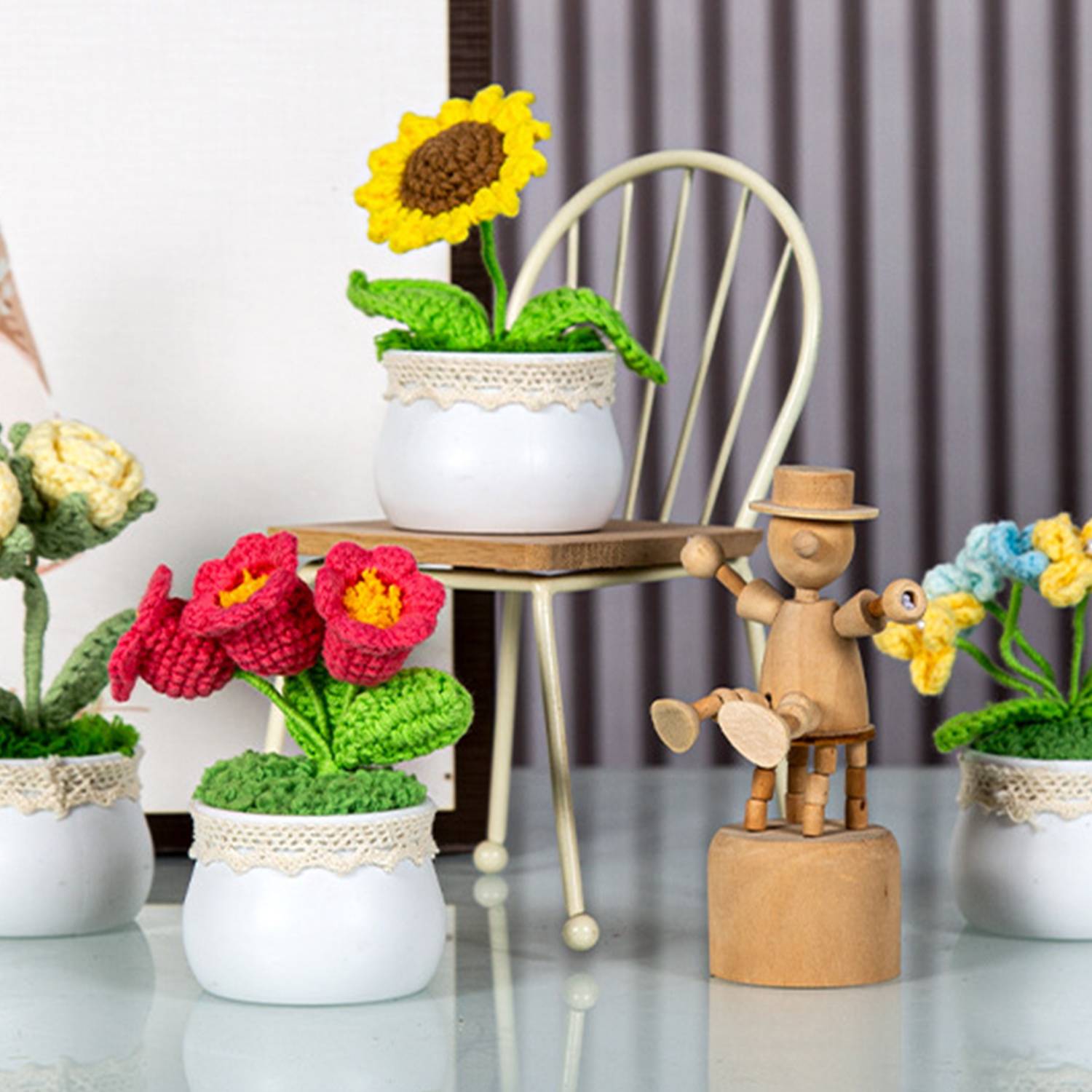 Plastic Planter flowerpot Mini Solid Color Simple 6