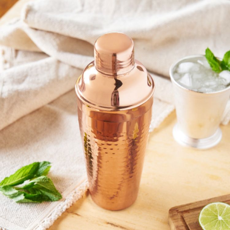 Twine Living® Hammered Copper Cocktail Shaker 9