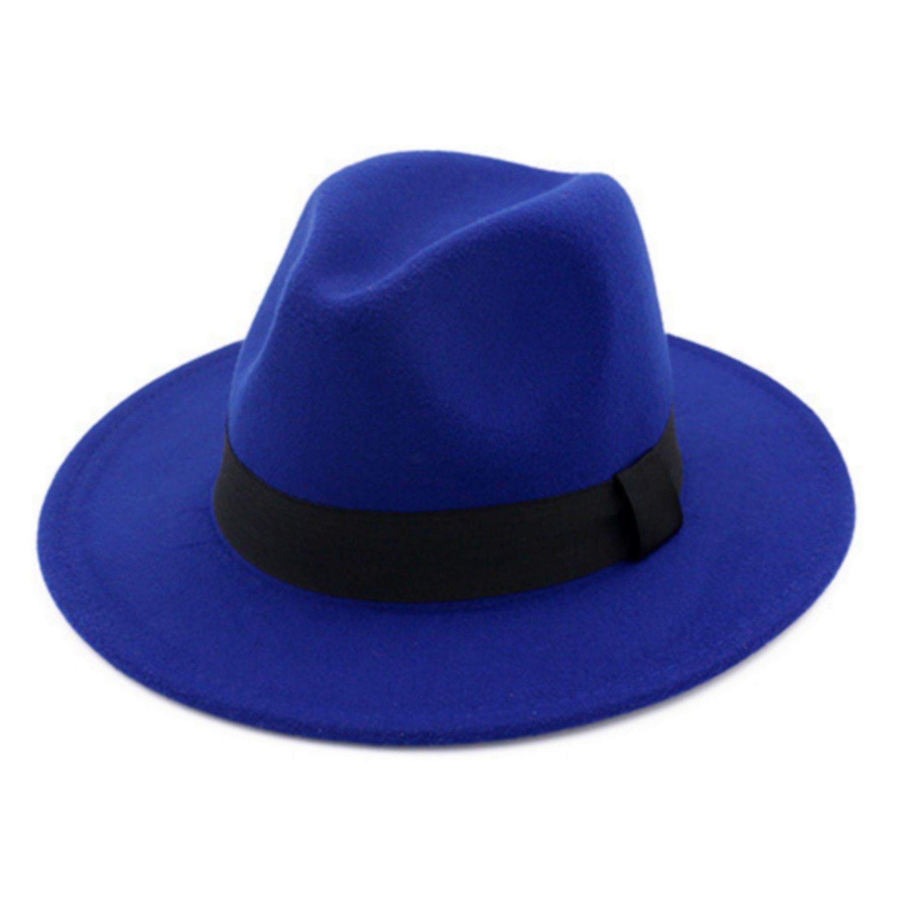 Classic Wide Brim Wool Felt Panama Fedora Hat Jaze Cap 12