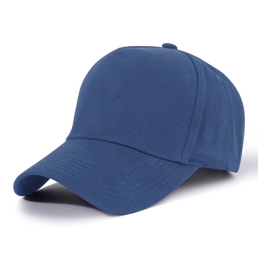 Stock Solid Color Cotton 5-Panel Baseball Cap 30