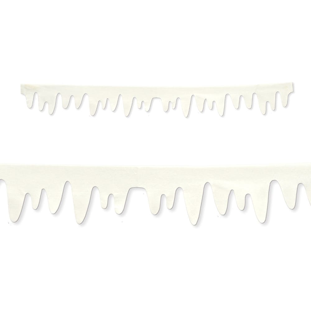 Fabric Icicle Decorations - White 8'1" 1