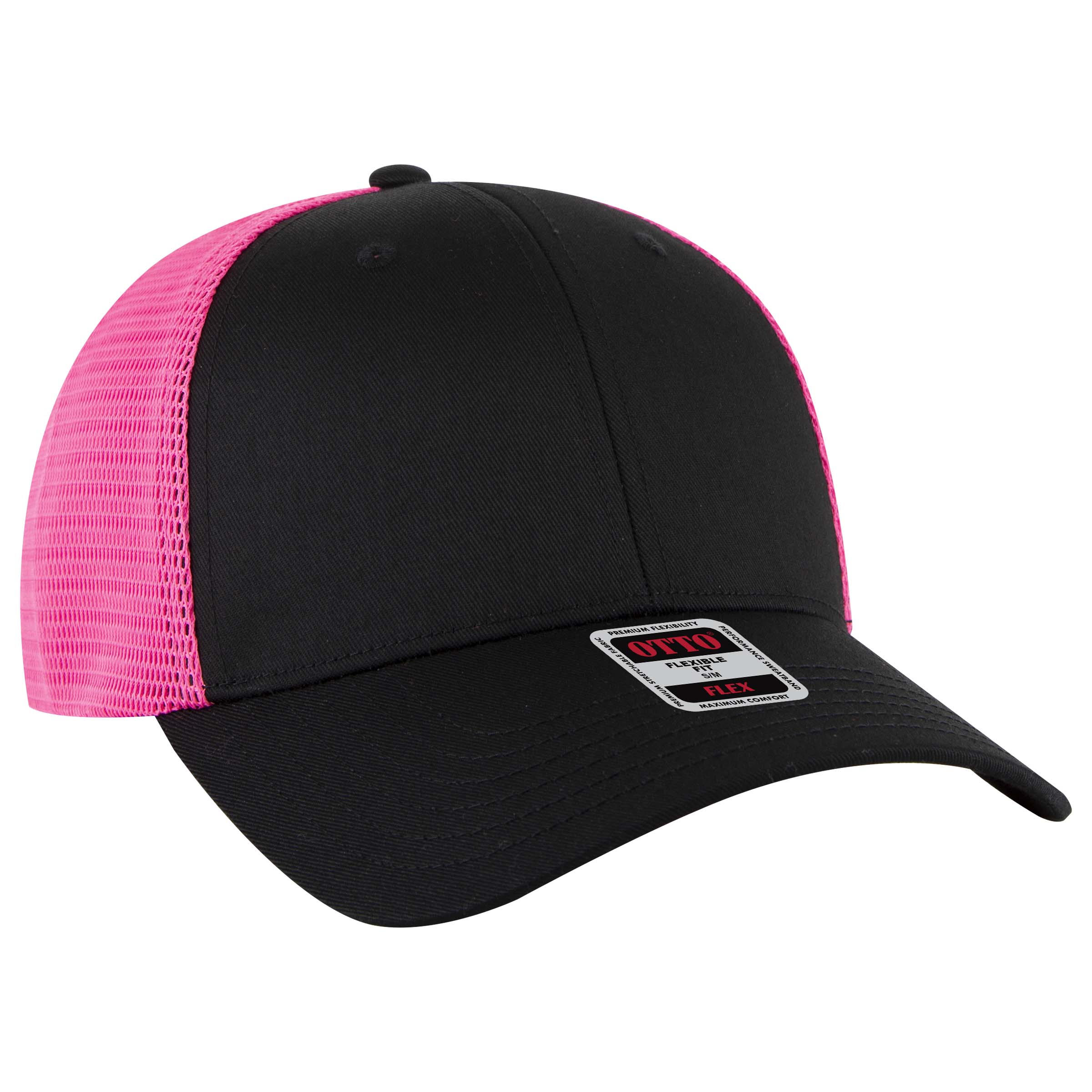 OTTO CAP® OTTO FLEX® Fitted 6 Panel Low Profile Mesh Back Trucker Hat 47