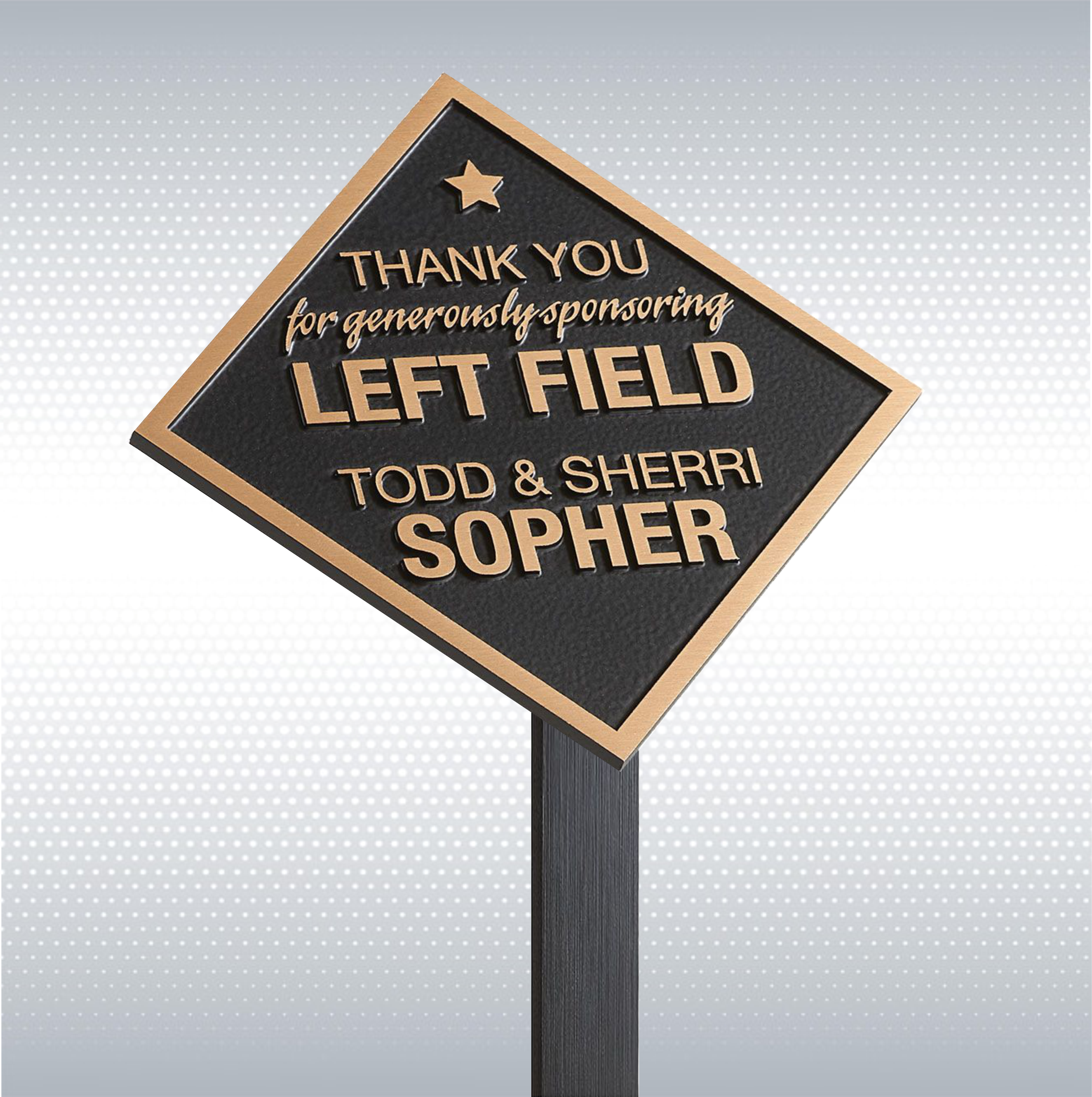 Garden Bronze Sign on a Stake (12" x 8") 3