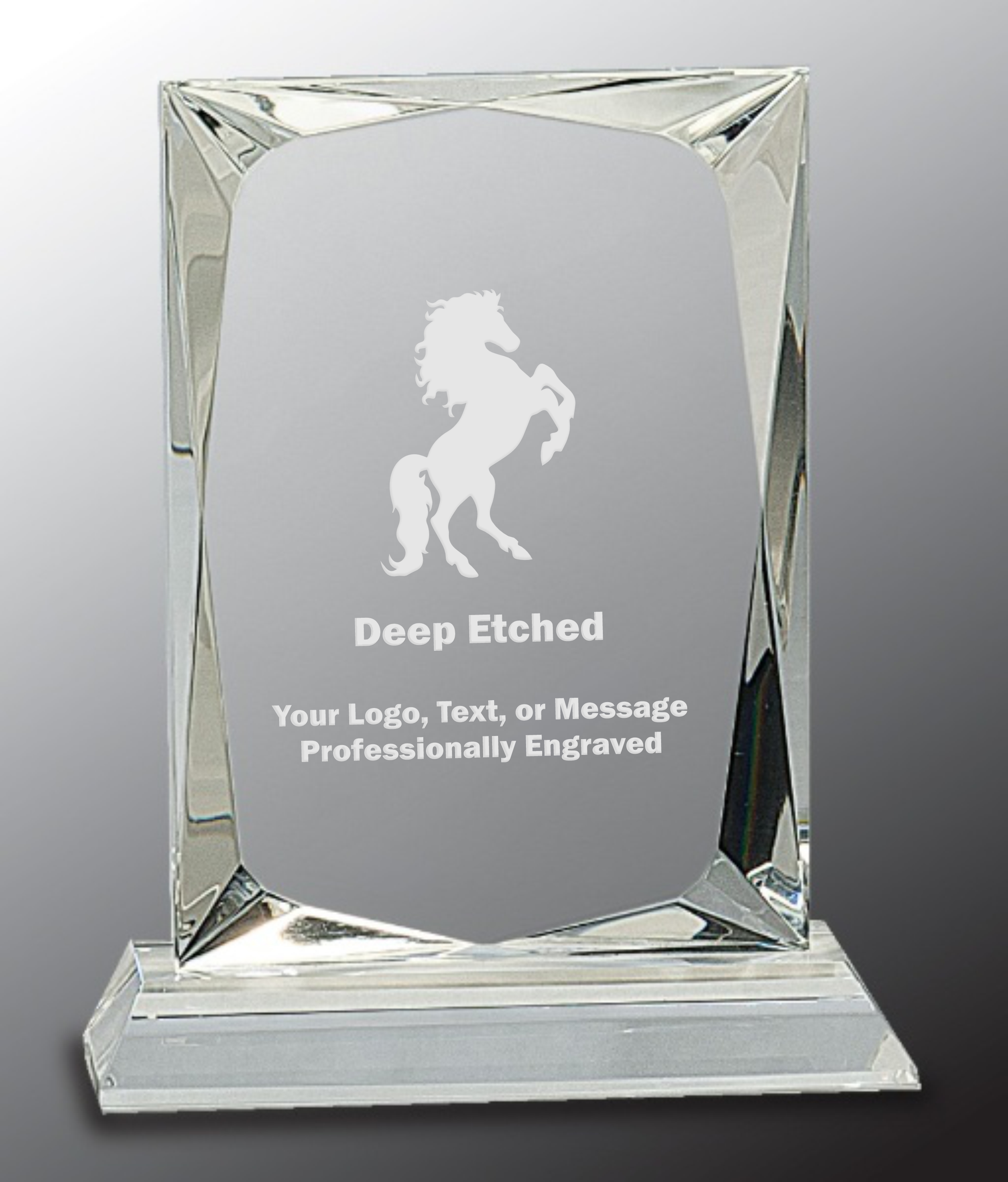6 1/4" Crystal Rectangle Award on Clear Base