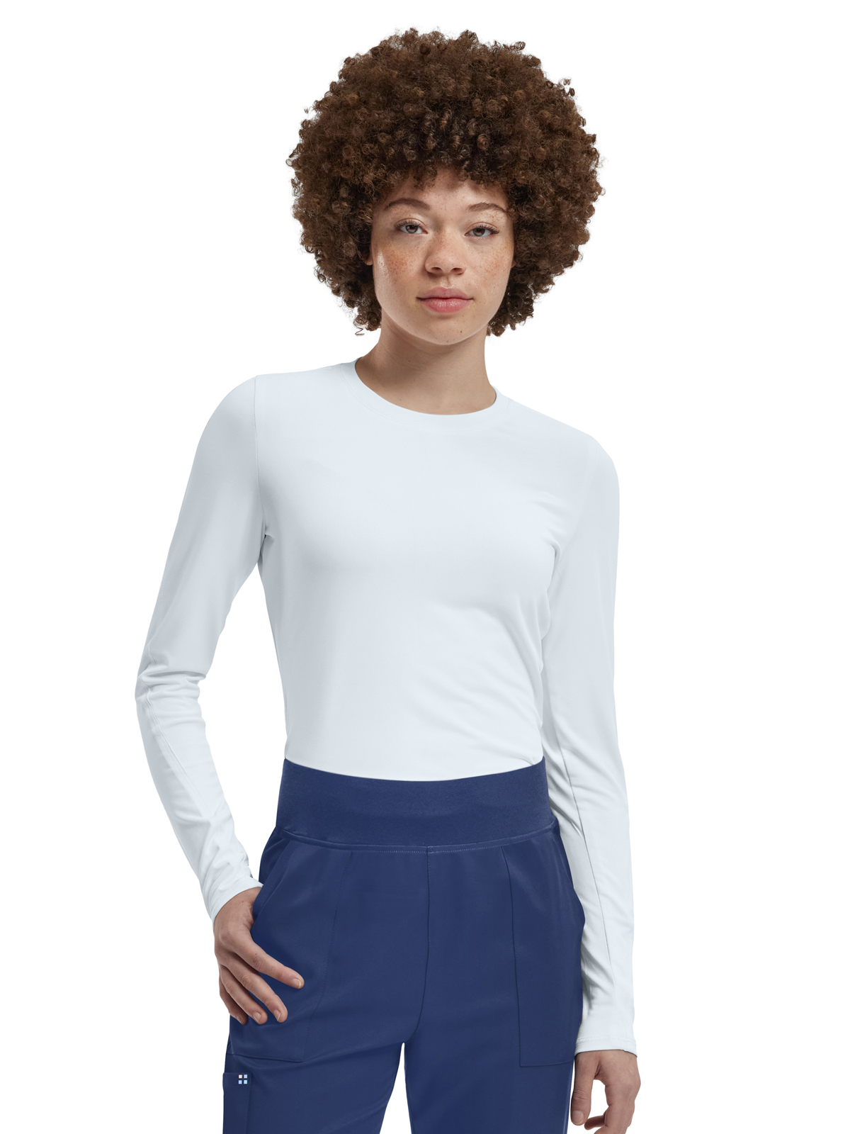 White Cross - VIBE - Women's Shirttail Hemline Underscrub Tee 2