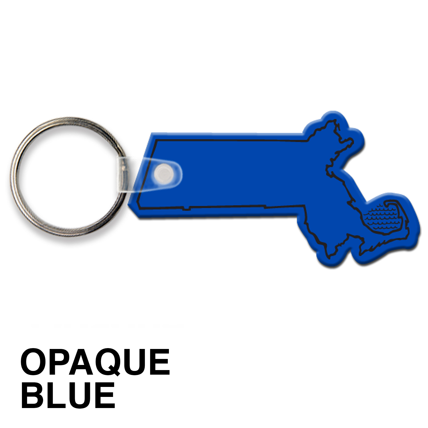 Massachusetts State Shape Key Tag (Spot Color) 16