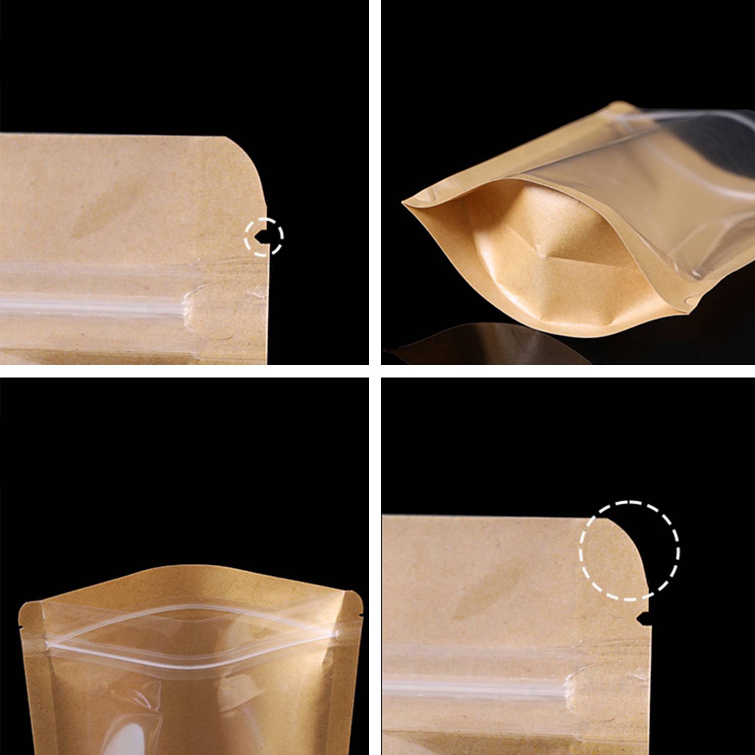 Single Side Clear Kraft Paper Zip Lock Bag 2