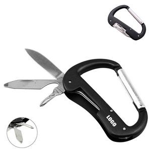 Versatile Carabiner Multitool Kit With Knife Flashlight 17