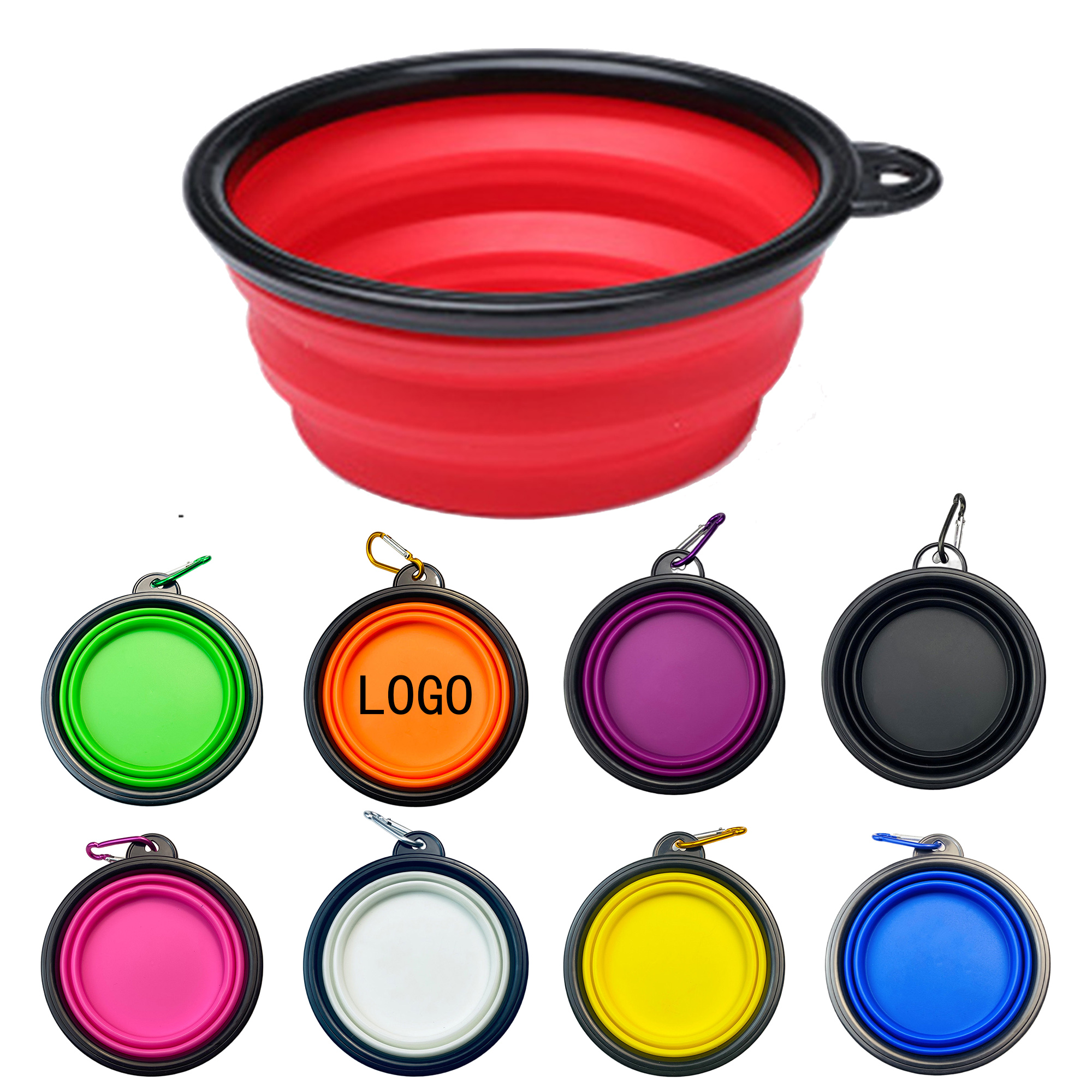 22oz Cat And Dog Food Bowl Portable Folding Hiking Buckle 2