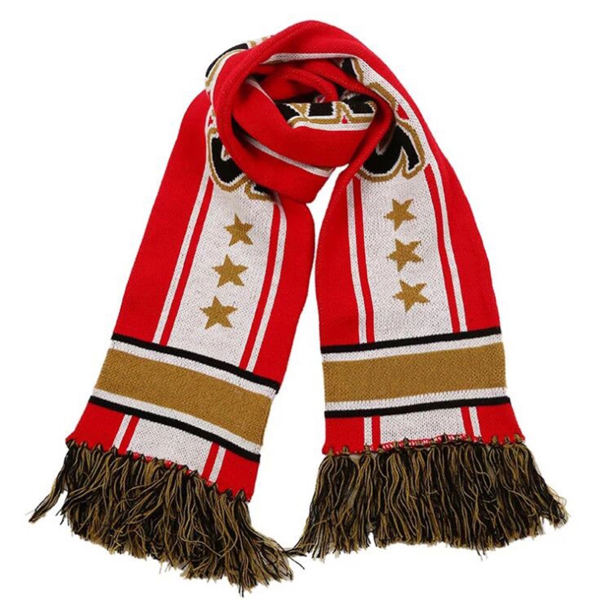 Knit Soccer Scarf With Fringe 2