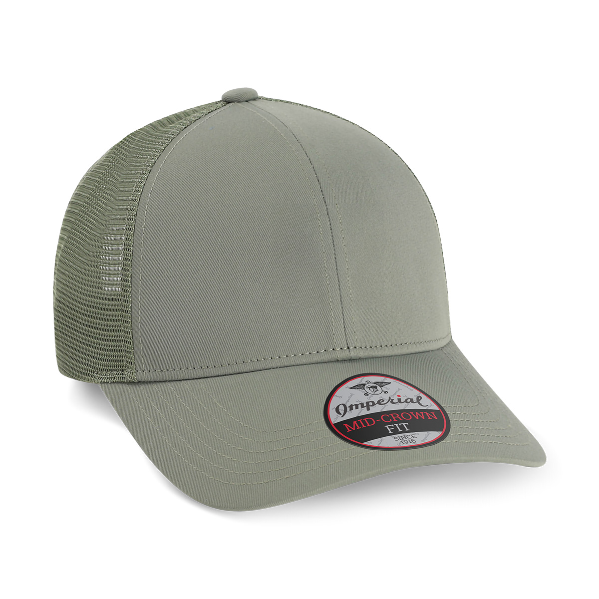 Imperial 1988M 6-Panel The Whitaker Mesh Back Poly Cap w/ Leatherette Patches or Embroidery 26