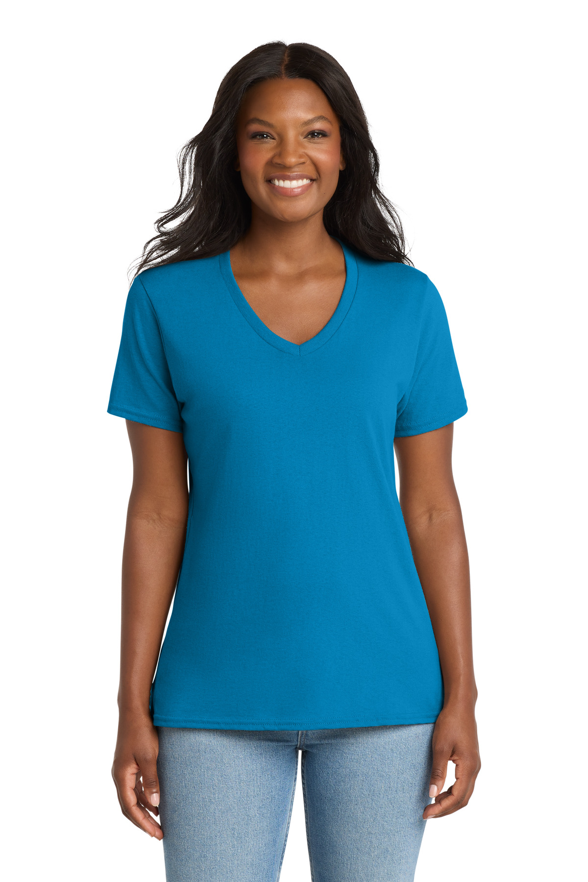 Port & Co Women's Core Cotton V-Neck Tee. LPC54V 68