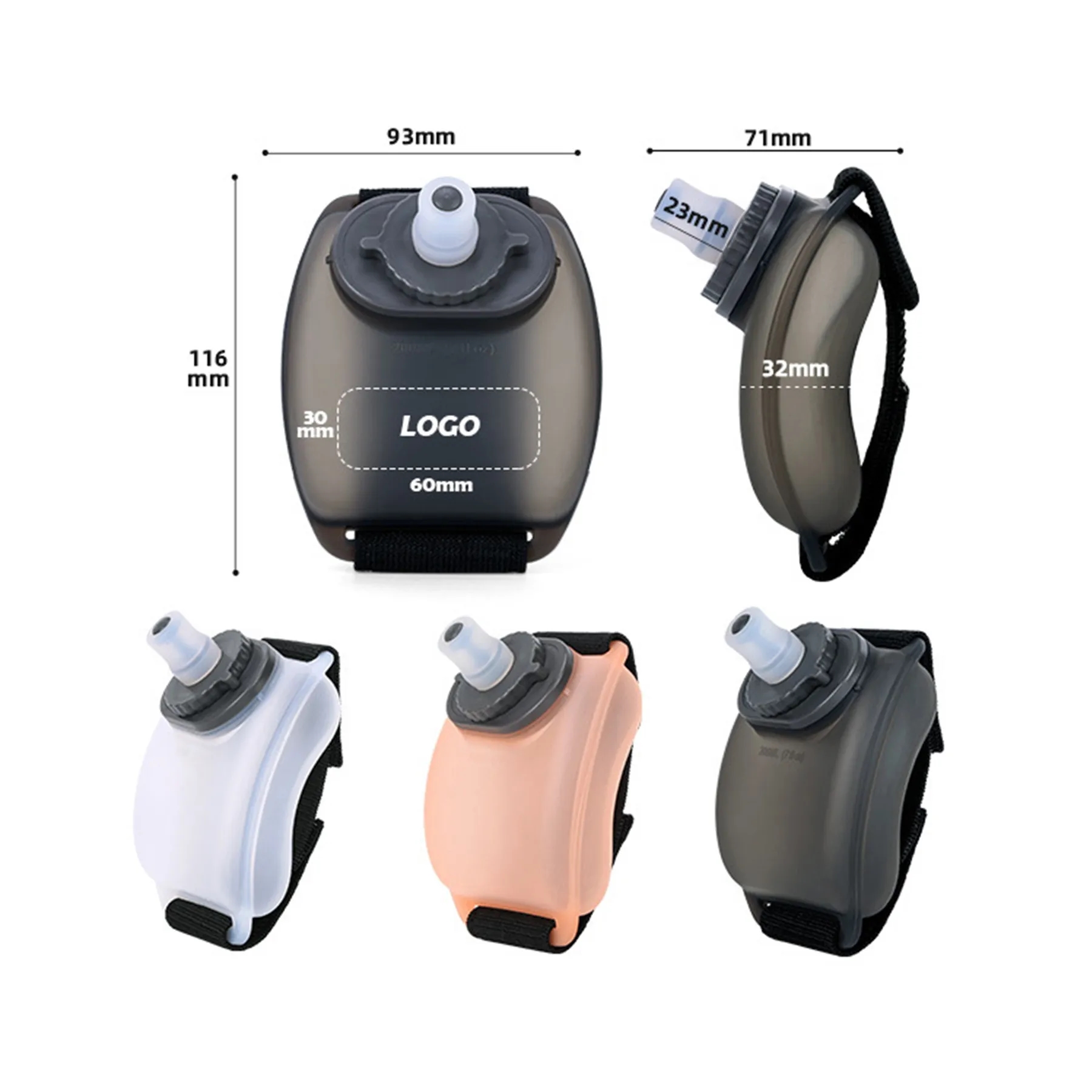 7oz Silicone Wrist Water Bottle 8