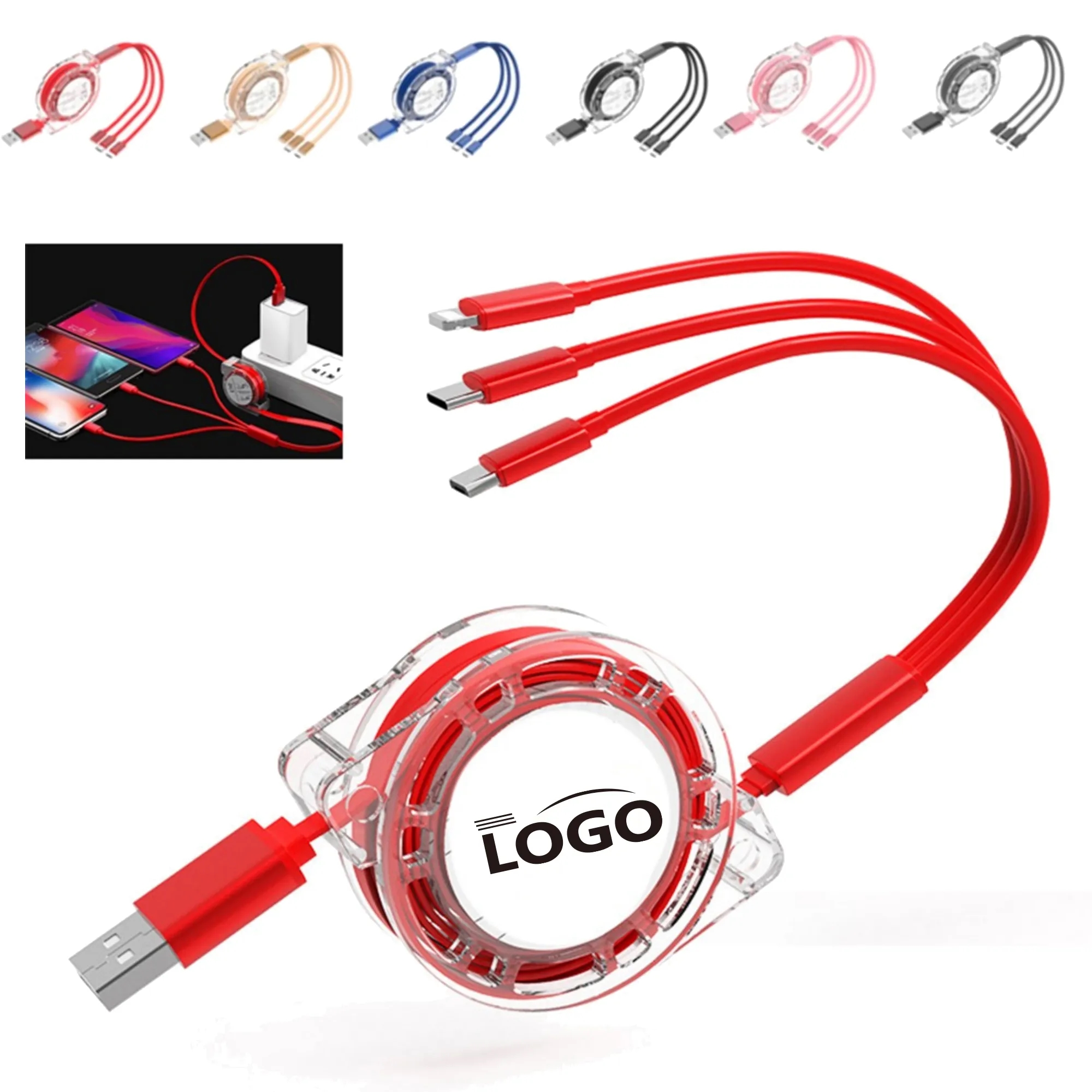 3-in-1 Retractable USB Charging Cable 4