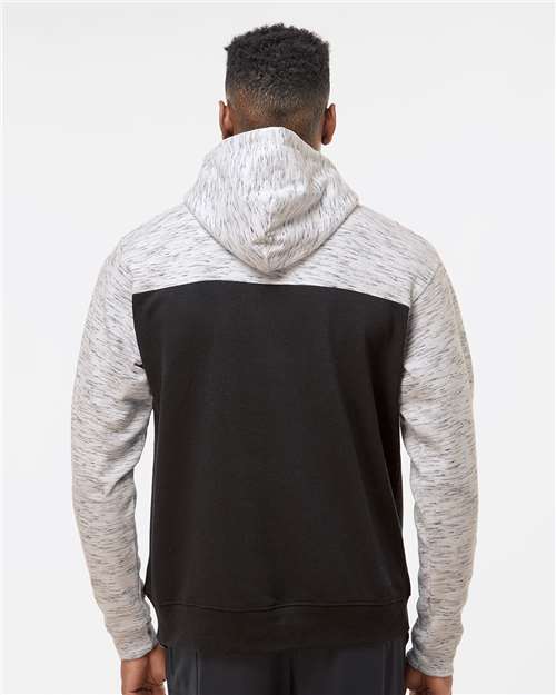 Men's Mélange Fleece Colorblocked Hooded Sweatshirt - 8676, custom hoodie or sweatshirt with logo imprint 2