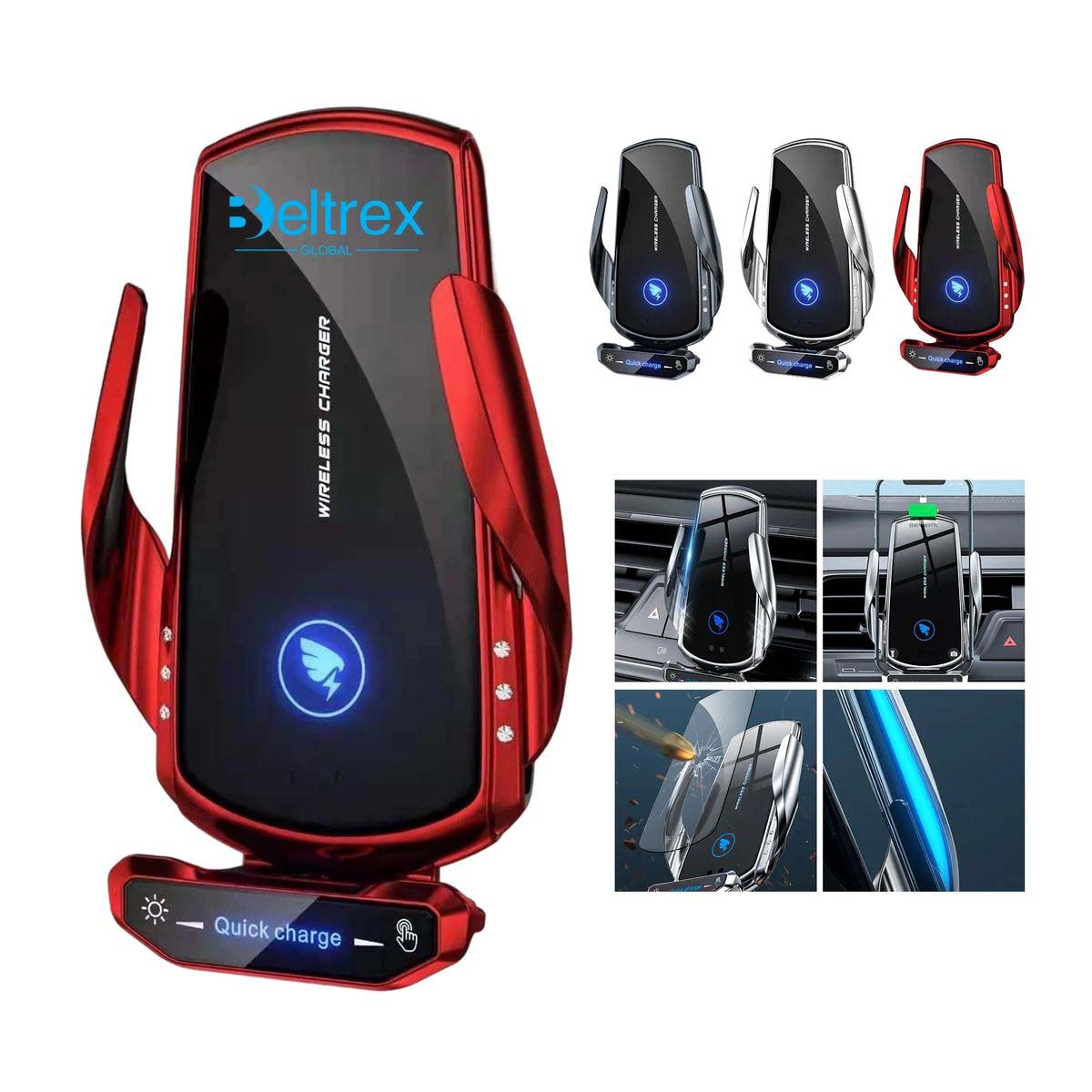Car Phone Holder with 15W Wireless Charging 4