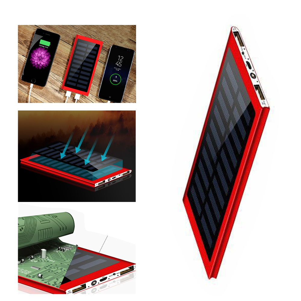Dual USB 6000Mah Solar Power Bank With Flashlight 2