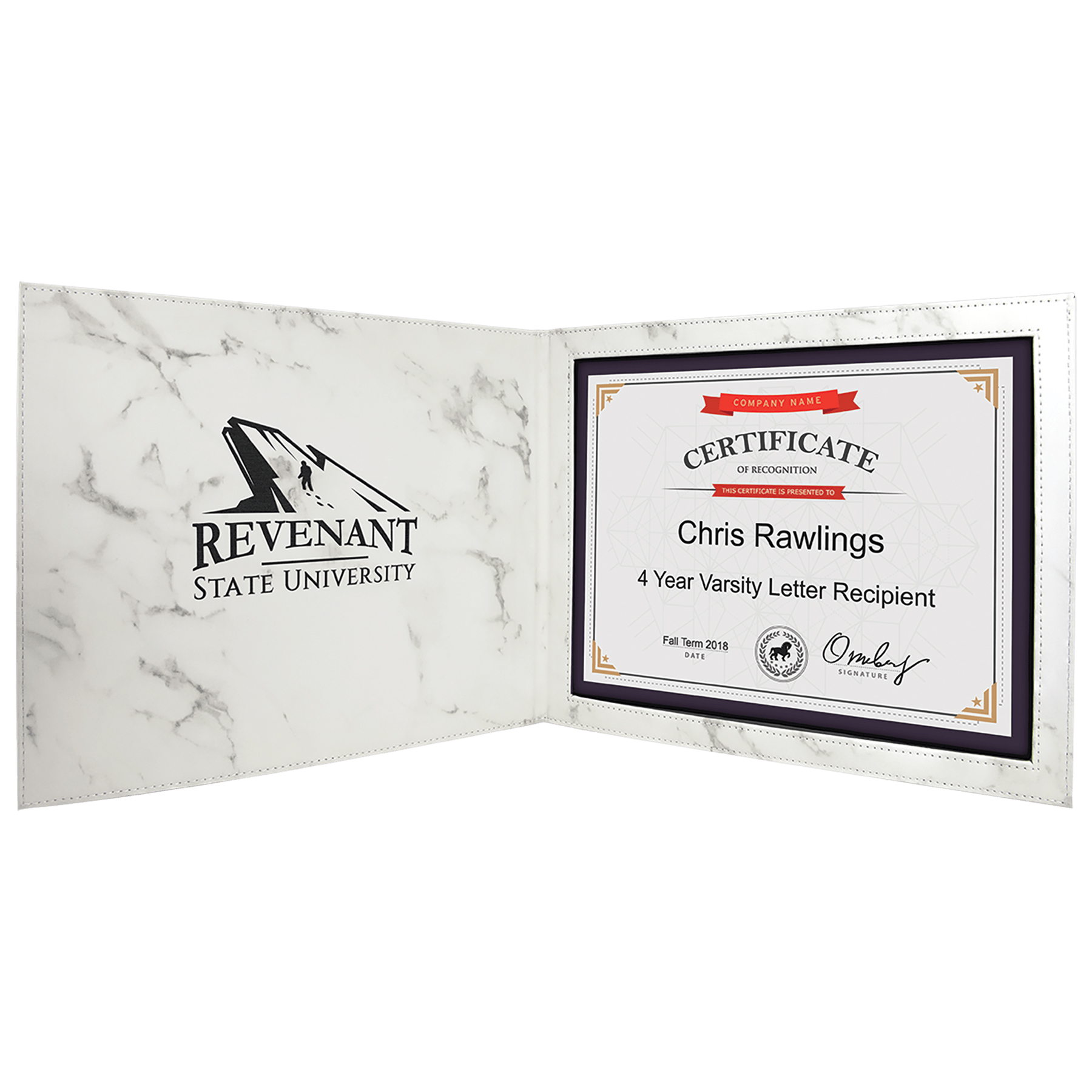 Marble Leatherette Certificate Holder 2