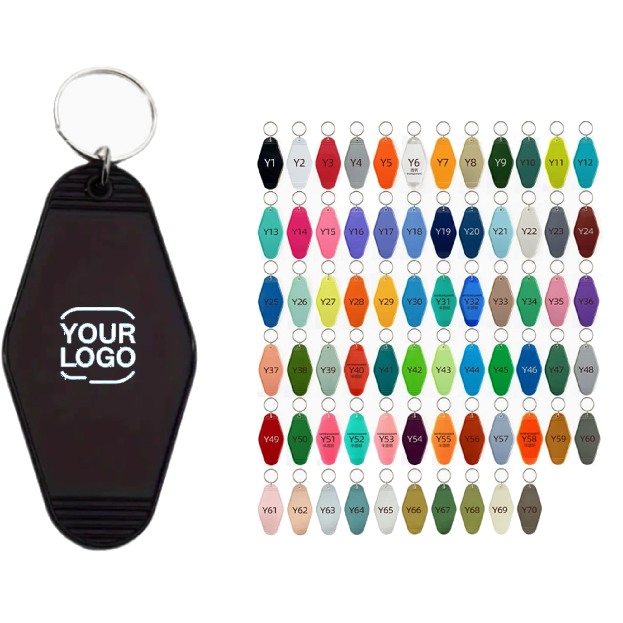 Diamond Shaped Plastic Keychain 2