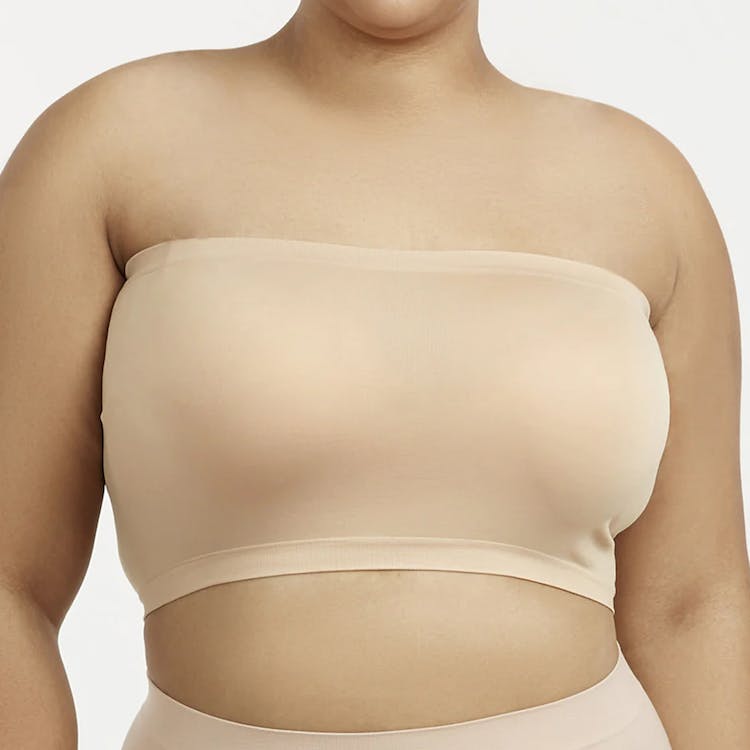Women's Plus Size Seamless No Pad Tube Bras - Beige 2