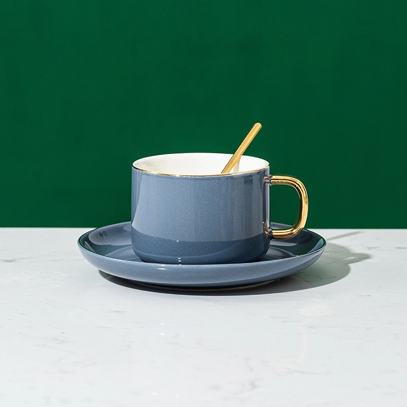 Custom 8.5 oz Macaron-colored coffee cups and saucers 6