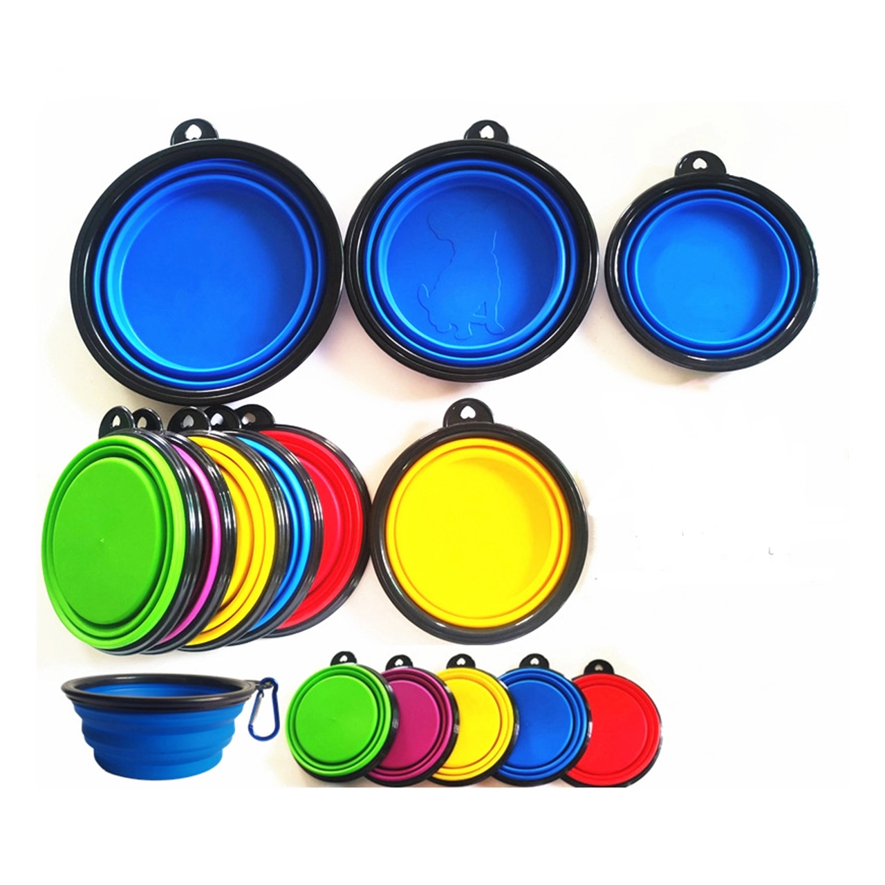 Portable Foldable Dog Bowl With Carabiner Clip 2