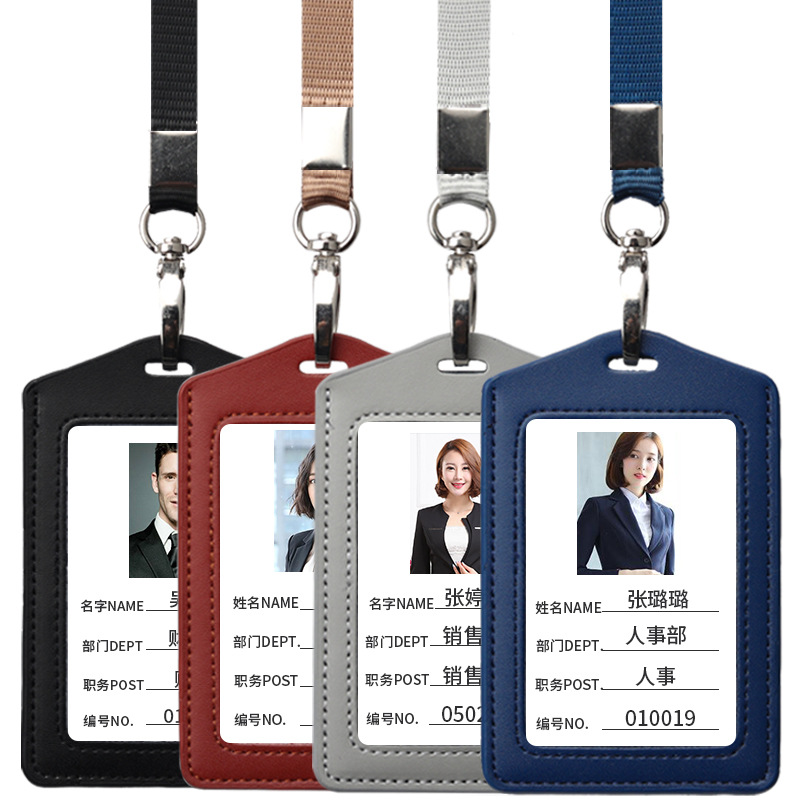 Vertical PU Leather ID Badge Holder 7