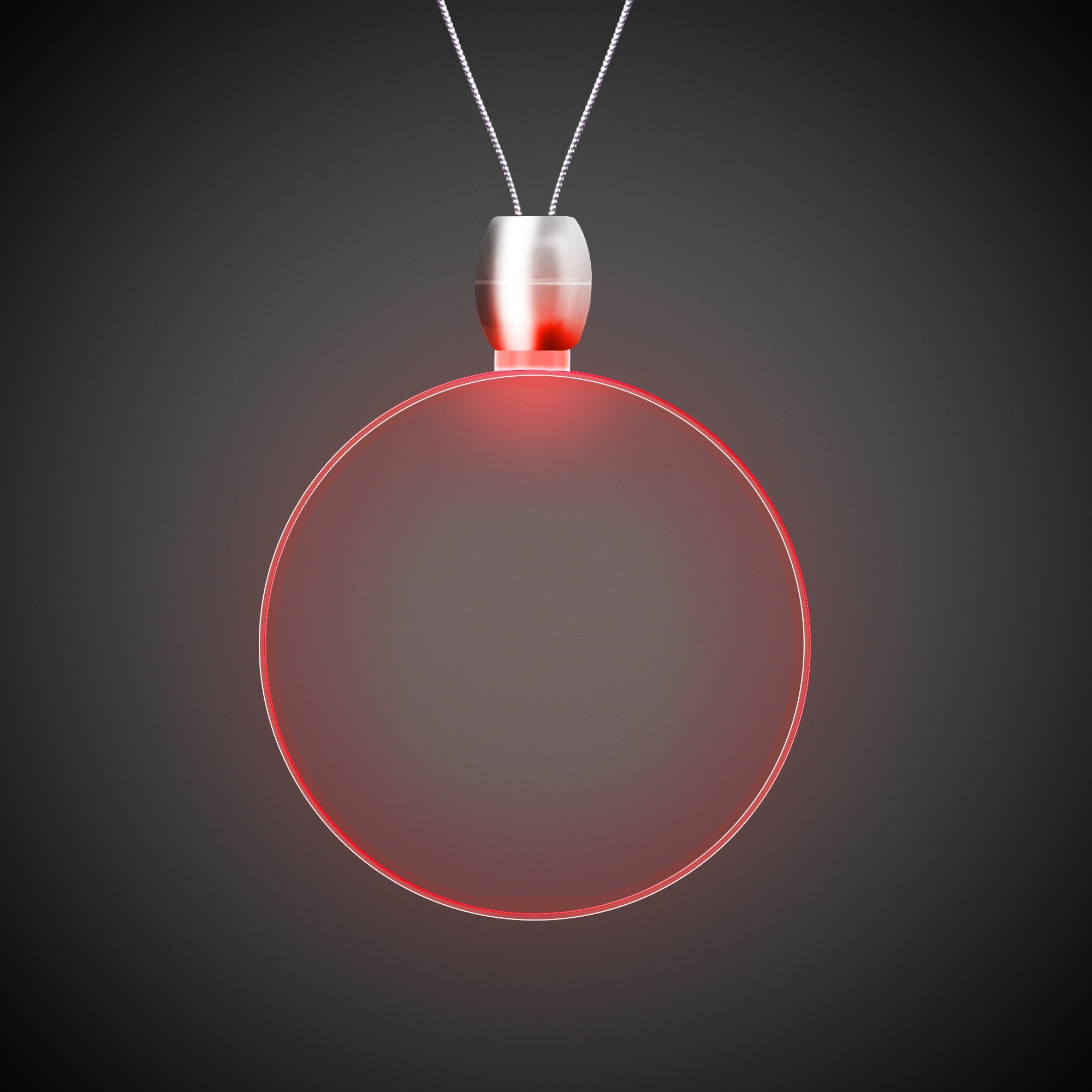 Round Red Light-Up Acrylic Pendant Necklace