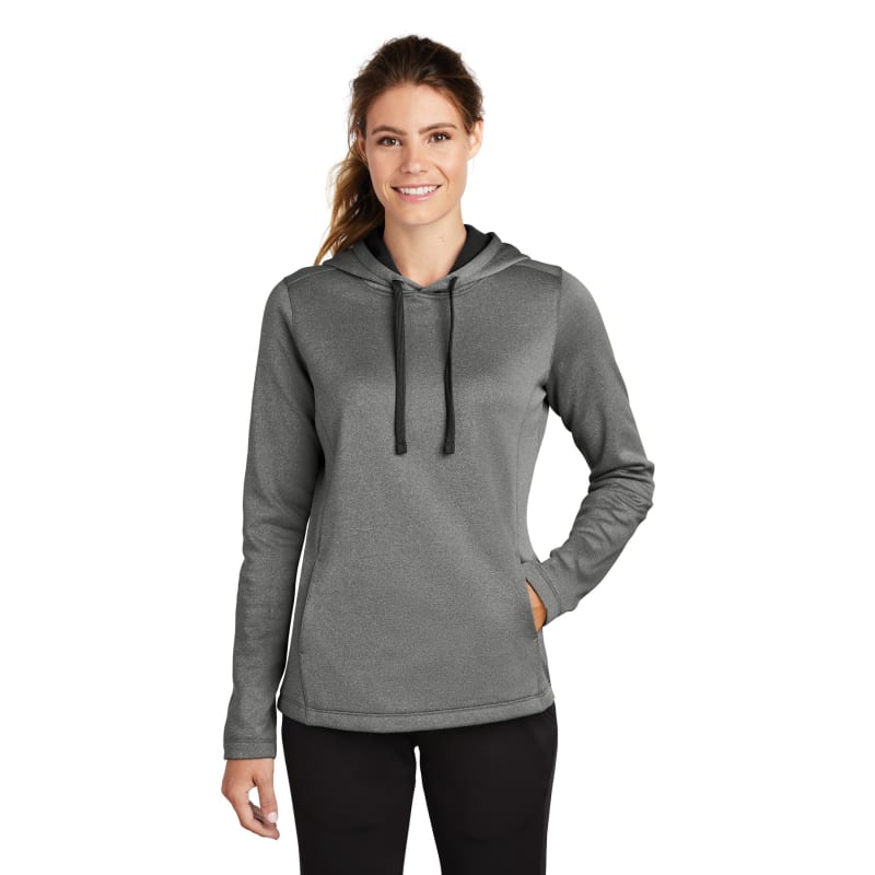 Sport-Tek Women's PosiCharge Sport-Wick Heather Fleece Hooded Pullover., custom hoodie or sweatshirt with logo imprint 4