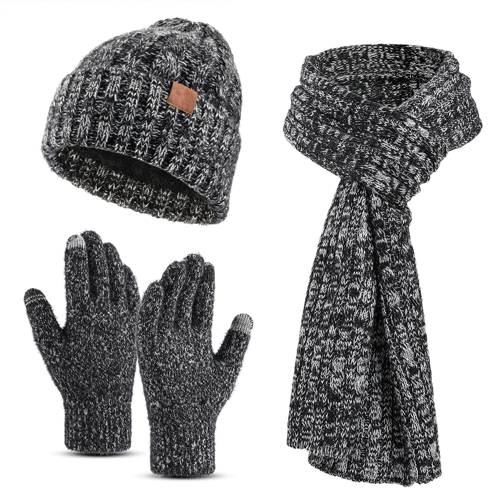 3 In 1 Winter Beanie Hat Gloves Scarf Set 6