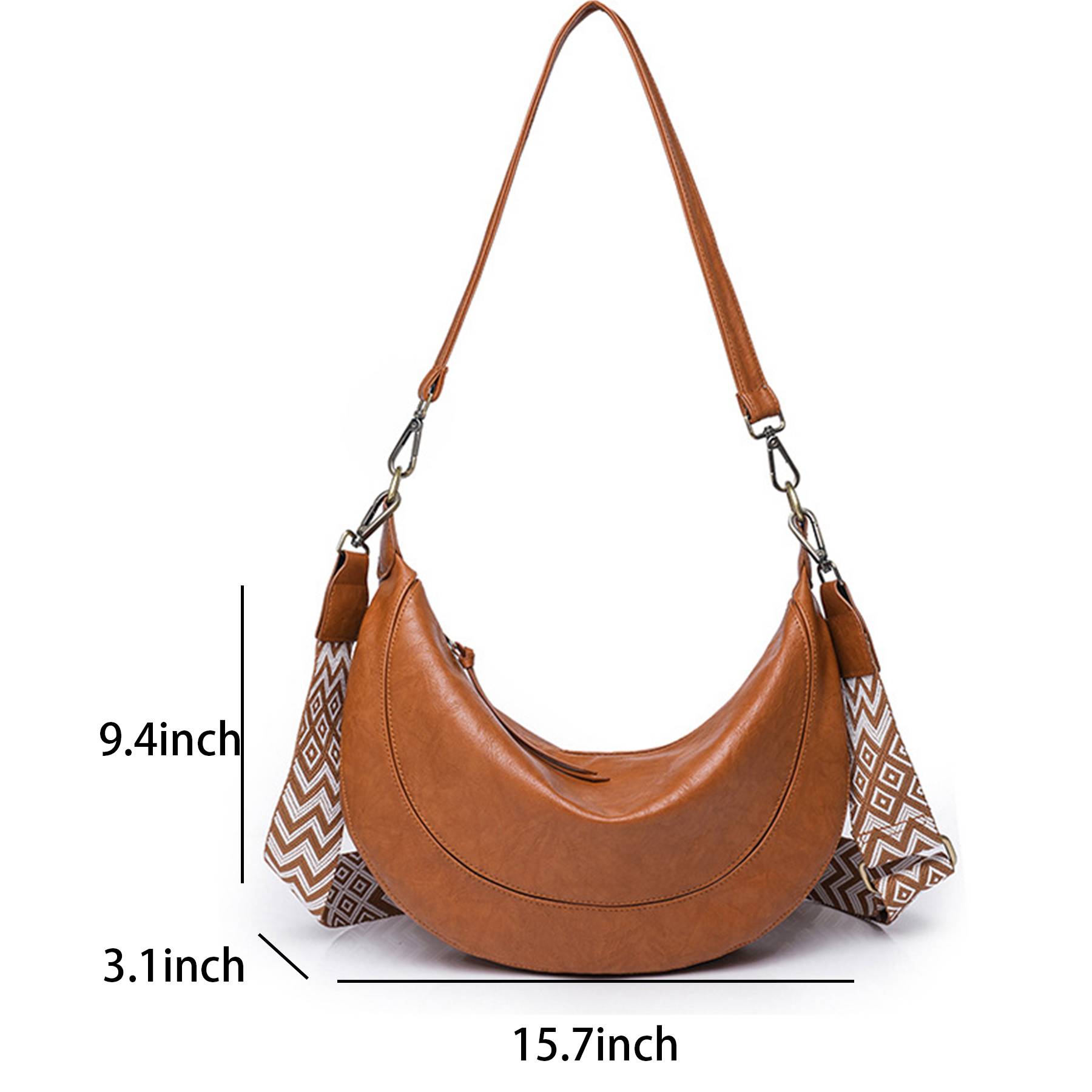 PU Leather Crescent Shoulder Hobo Purses for Women 4