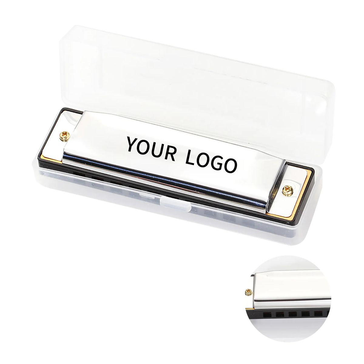 Aluminum Ten-Hole Harmonica with Case 4