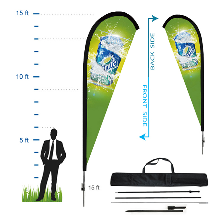 13 ft. Teardrop Advertising Flag Kit 6 (Double Sided) 2