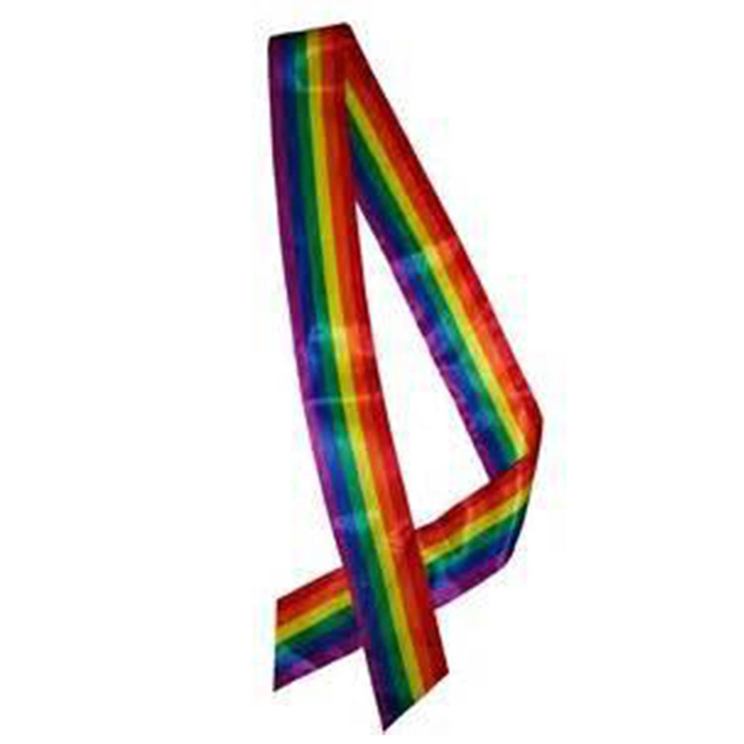 Rainbow Striped Satin Sash 3
