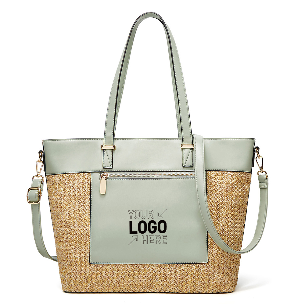 Large Beach Summer Shoulder Tote Bag Pu, custom tote bag with logo imprint 5
