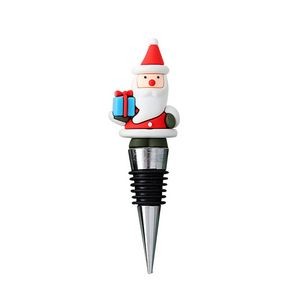 Festive Santa Claus PVC Wine Cork Bottle Stopper 4